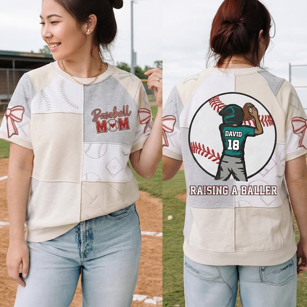 "Baseball Moms Raise Stars!" - 3D All-Over Shirt - Personalized Gift for Baseball Moms AOP Products PopCulturePrints