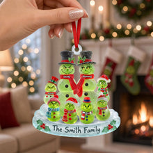 Load image into Gallery viewer, Celebrate Togetherness with Our Cute Grouchy Mischief Snowman Family Ornament - Personalized Christmas Gift for Everyone
