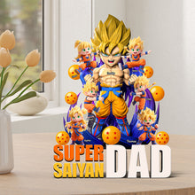 Load image into Gallery viewer, “Super DAD, The Ultimate Hero” - Personalized Super Saiyan Acrylic Plaque - Gift for Dad, Grandpas and Dads-to-Be Shaped Plaques PopCulturePrints
