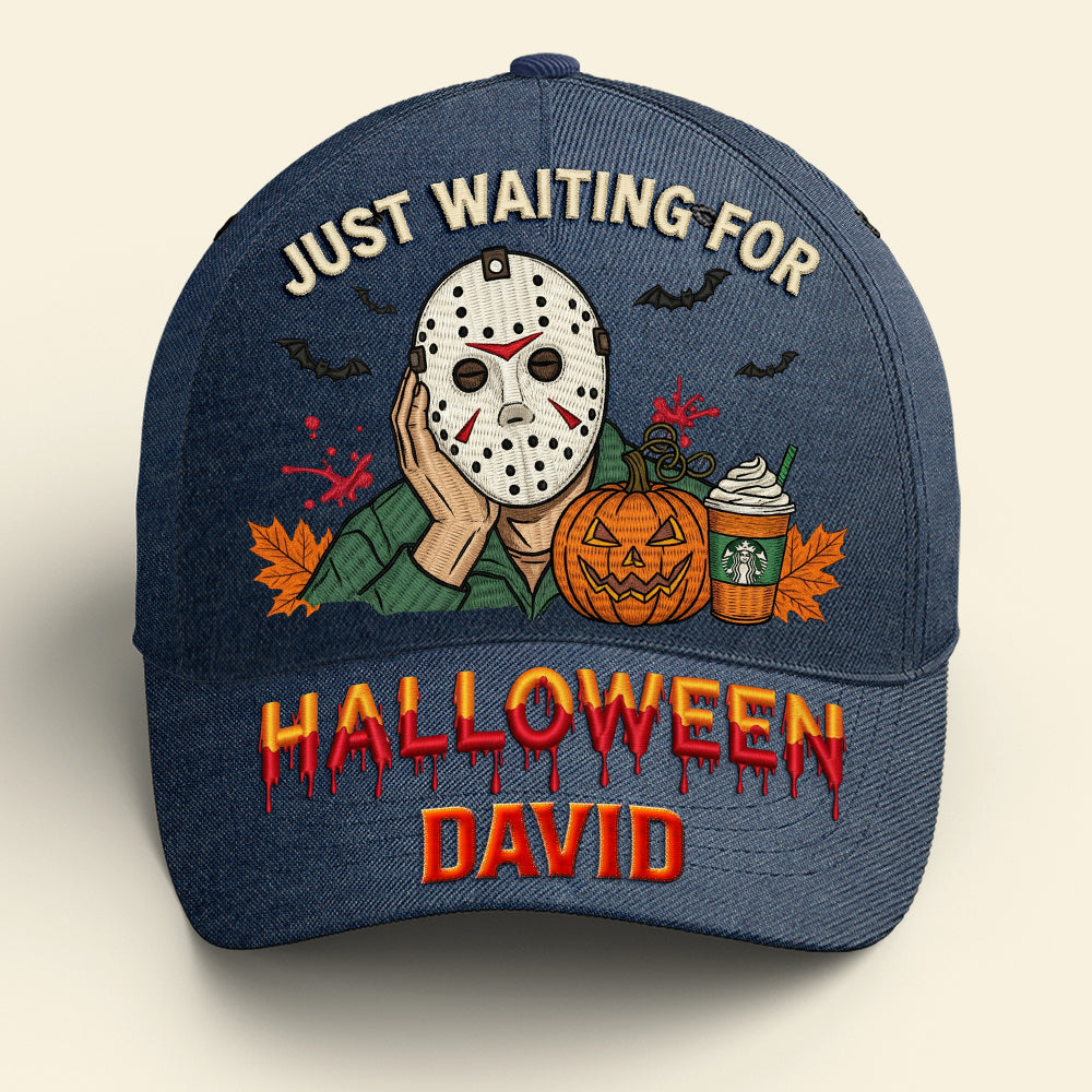 Just Waiting For Halloween - Personalized Slasher Waiting Classic Cap Caps PopCulturePrints