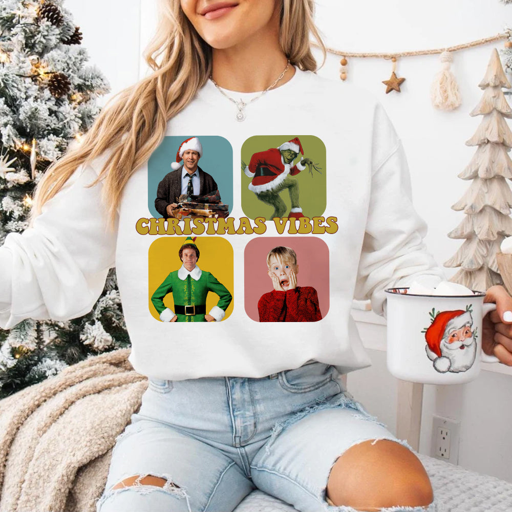 Christmas Vibes Movie Fan Sweatshirt Shirts PopCulturePrints