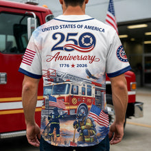 Load image into Gallery viewer, "Honor the Heroes: Custom Heroic American Firefighter Jersey - Personalized Gift for Firefighters and Supporters" AOP Products PopCulturePrints
