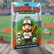 Load image into Gallery viewer, &quot;Swing Hard, Dad’s On Deck!&quot; - Home Run Dad Acrylic Plaque - Personalized Gifts for Dad, Grandpa, or any Baseball Lover Shaped Plaques PopCulturePrints
