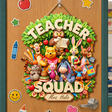 Load image into Gallery viewer, "Celebrate the Teacher Squad!" - Personalized Acrylic Sign, Custom Gift for Teachers, Educators, Moms, Dads, and Students

