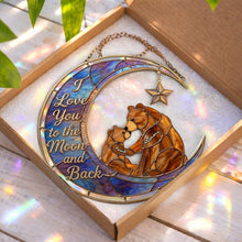 Load image into Gallery viewer, We Love You to the Moon and Back - Proud Mama Bear Suncatcher Personalized Gift for Mom &amp; Grandma Ornament PopCulturePrints
