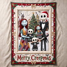 Load image into Gallery viewer, “Merry Creepmass” - Spooky Family Merry Xmas Blanket - Custom Personalized Christmas Gift for Family
