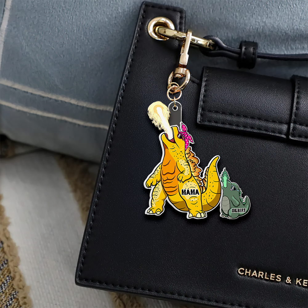 "Because Every Mom Deserves a Roaring Tribute - Personalized Keychain for Mom, Gift for Mom, Grandma, and More" Keychains PopCulturePrints