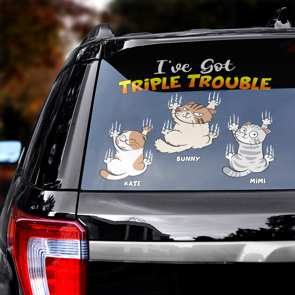 Customizable Triple Trouble Cat Decal for Car Lovers Decal Sticker PopCulturePrints