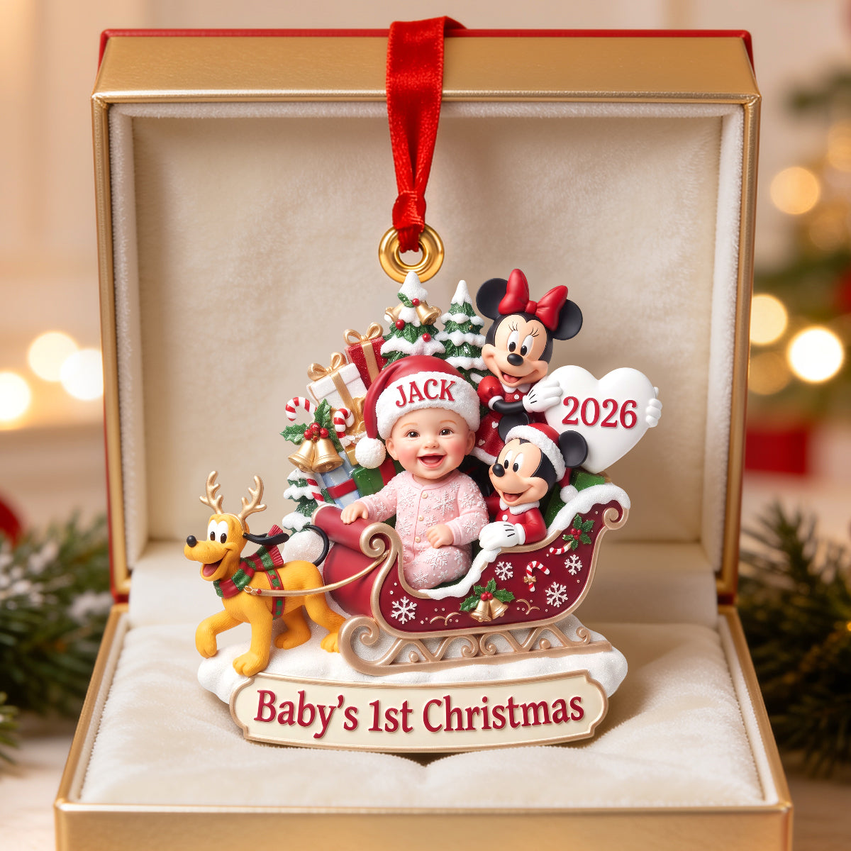 Capture the Joy of Baby's 1st Christmas - Personalized Acrylic Ornament Ornament PopCulturePrints