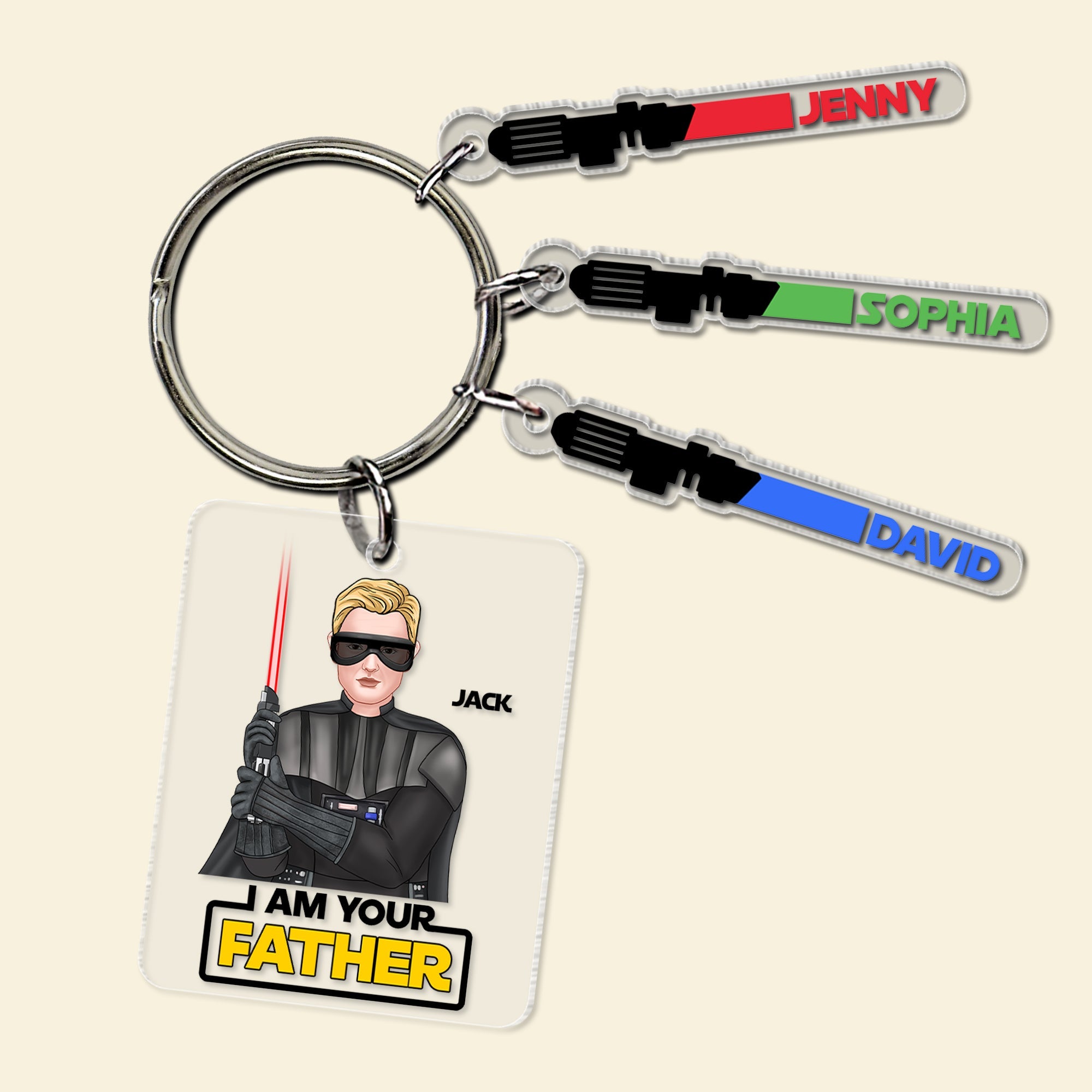 Customizable Galactic Dad Keychain - Perfect Father's Day Gift Keychains PopCulturePrints