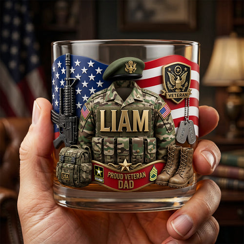 “Honor Their Sacrifice” - Custom Drinking Glass for Proud Veteran Dads Glass PopCulturePrints