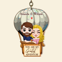 Load image into Gallery viewer, You&#39;re My Greatest Adventure - Personalized Traveling Couple Keychain Keychains PopCulturePrints

