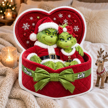 Load image into Gallery viewer, “Give the Gift of Love!” Festive Couple Red Gift Box Pillow - Personalized Christmas Gift For Couples
