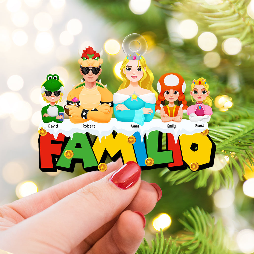 Personalized Family Gaming-Themed Acrylic Ornament Ornament PopCulturePrints