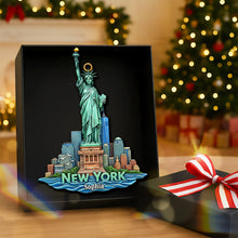 Load image into Gallery viewer, “Celebrate Iconic Memories” - Personalized New York Ornament - Custom Gift for Friends and Family Ornament PopCulturePrints
