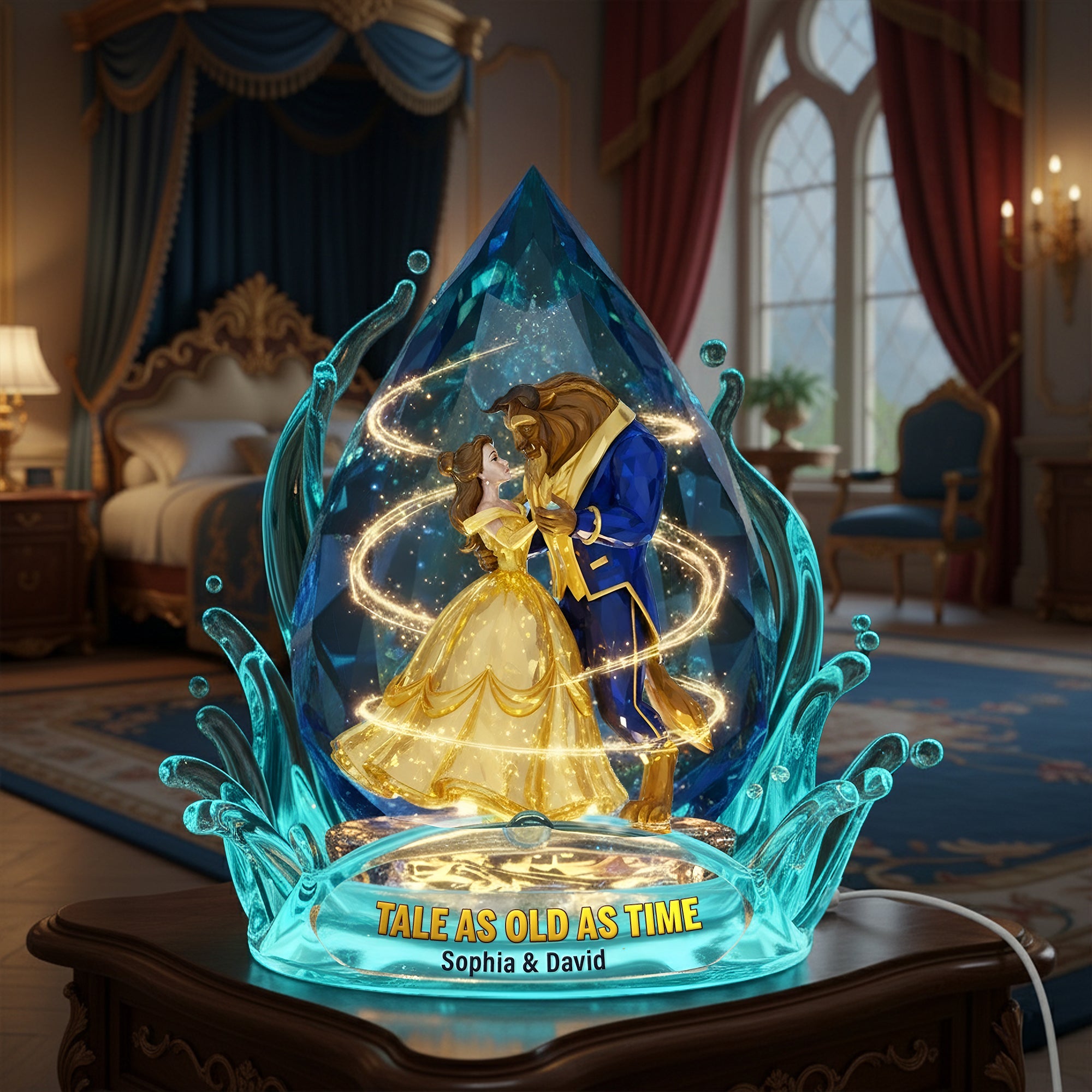 Tale As Old As Time - Personalized Romantic Couple Acrylic Light Box Light Box PopCulturePrints