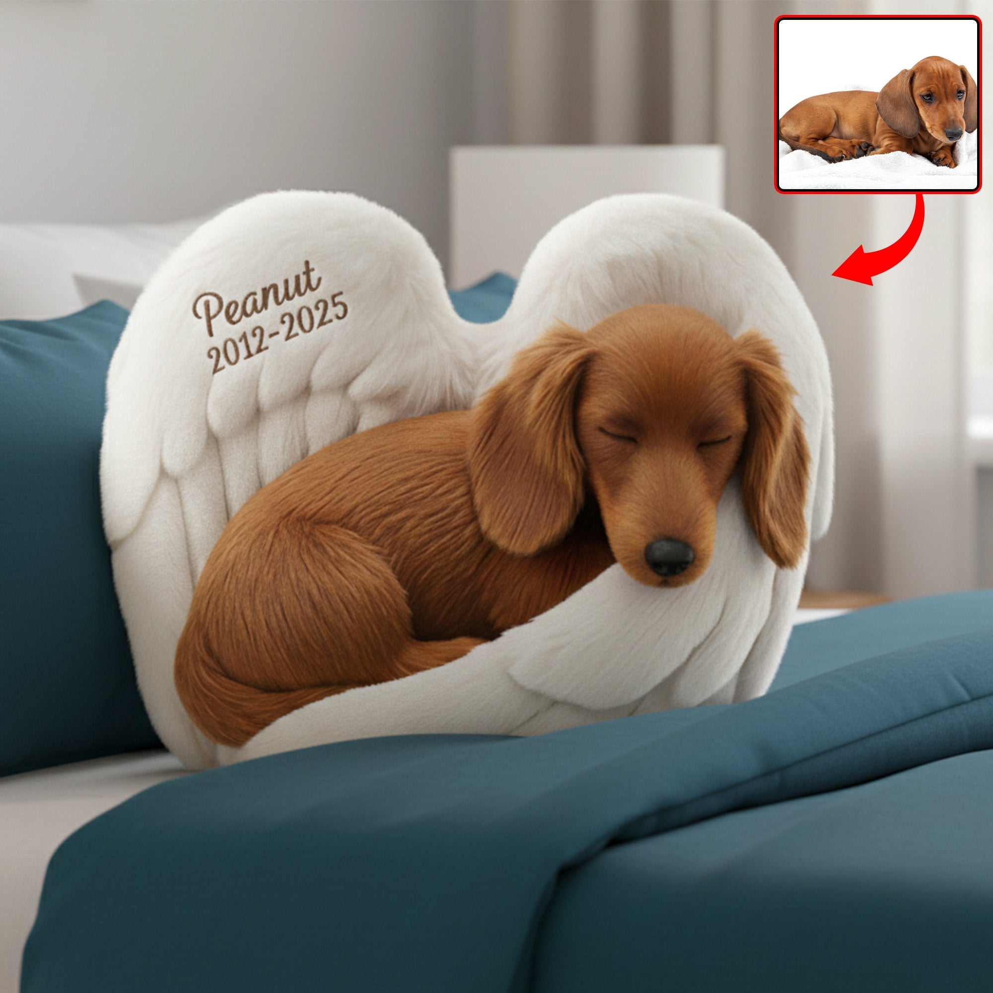 Dog Heaven Custom Shaped Pillow - Custom Photo Gifts For Dog Lover 05NAQN101125 Pillow PopCulturePrints