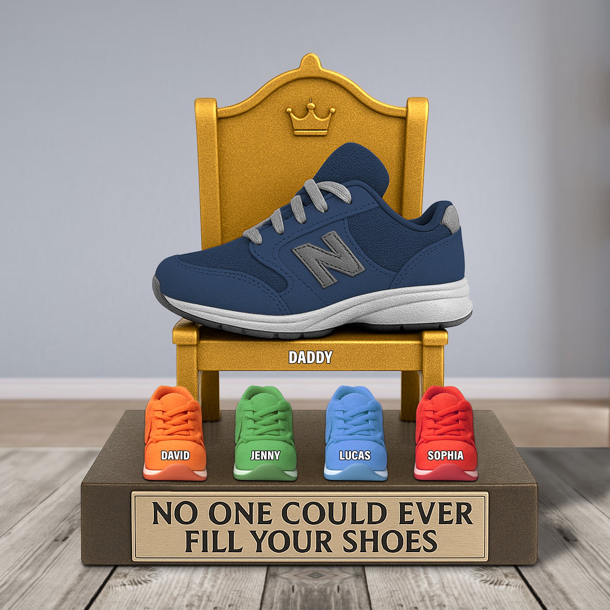 You Fill Our Hearts With Joy - Sneaker Dad Plaque - Personalized Gifts for Dad Shaped Plaques PopCulturePrints