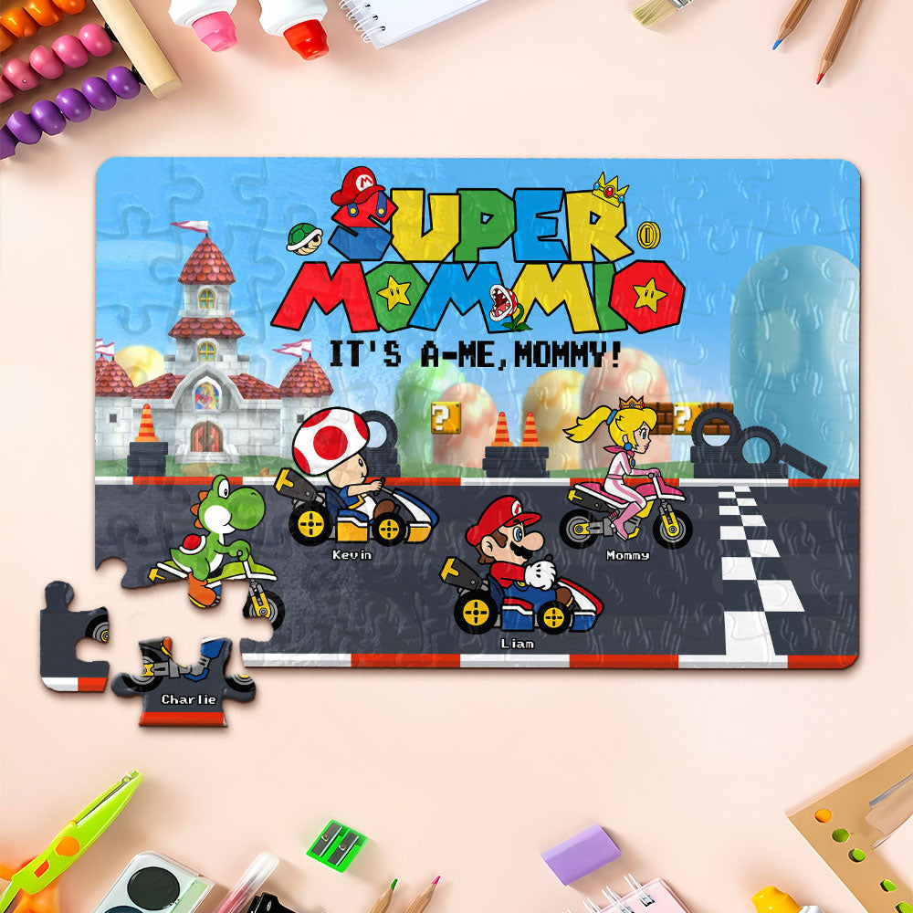 “It's-a-Me, Mommy!” - Personalized Jigsaw Puzzle - Unique Gift for Moms and Grandmas. Jigsaw Puzzles PopCulturePrints