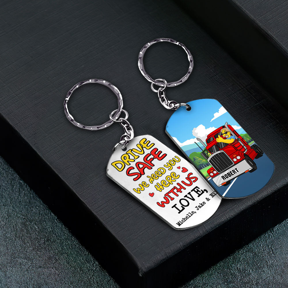 Personalized Trucker Driver Safe Keychain with Custom Charm Keychains PopCulturePrints