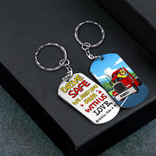 Load image into Gallery viewer, Personalized Trucker Driver Safe Keychain with Custom Charm Keychains PopCulturePrints
