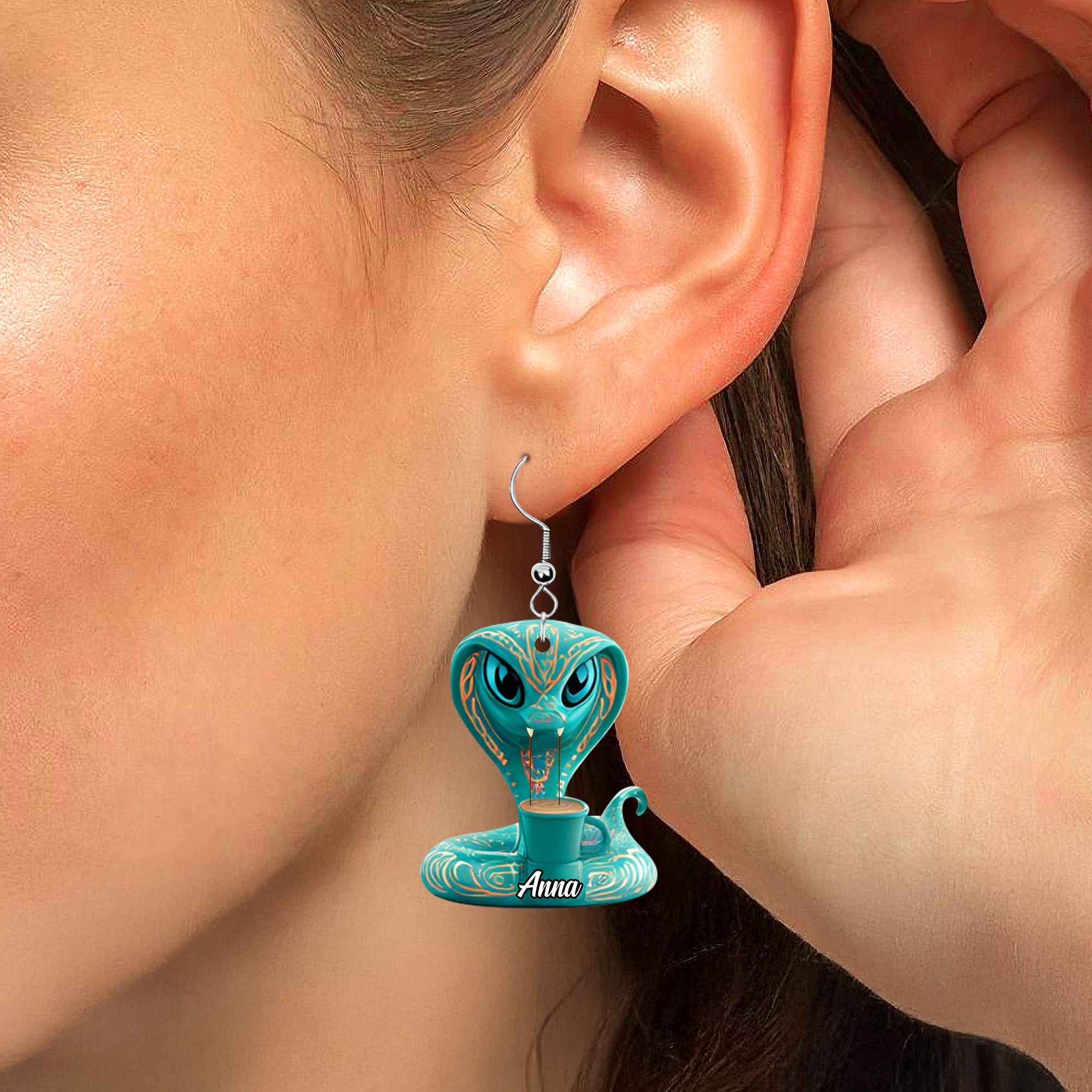Unleash Your Style - Slaying Snake Personalized Acrylic Earrings Earrings PopCulturePrints