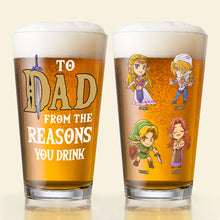 Load image into Gallery viewer, Personalized Father&#39;s Day Beer Glass - Fantasy Characters Design Beer Glasses PopCulturePrints
