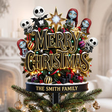 Load image into Gallery viewer, "Celebrate Your Unique Family Spirit!" - Spooky Family Tree Topper - Personalized Christmas Gift for Your Loved Ones Ornament PopCulturePrints
