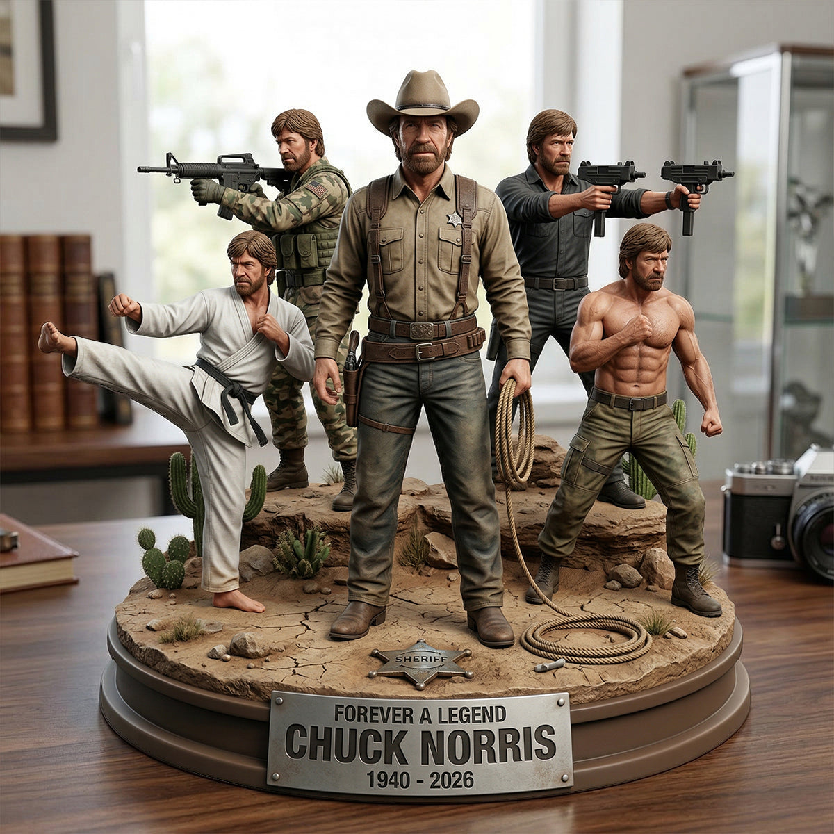 “Forever a Legend” - Legendary Martial Arts Acrylic Plaque - Personalized Memorial Gift for Chuck Norris Fans Shaped Plaques PopCulturePrints