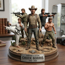 Load image into Gallery viewer, “Forever a Legend” - Legendary Martial Arts Acrylic Plaque - Personalized Memorial Gift for Chuck Norris Fans Shaped Plaques PopCulturePrints
