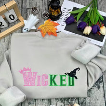 Load image into Gallery viewer, Wicked Glitter Embroidered Sweatshirt with Side Bow Shirts PopCulturePrints
