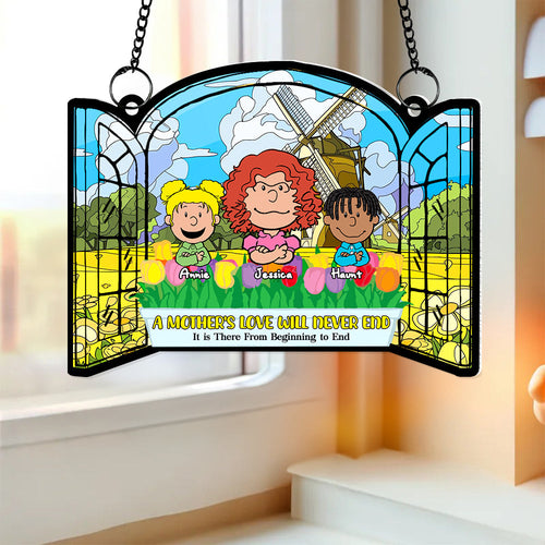Personalized Acrylic Suncatcher - A Mother's Love Will Never End Suncatcher PopCulturePrints