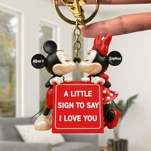 Load image into Gallery viewer, A Little Sign to Say I Love You - Romantic Keychain, Customizable Gift for Couples Keychains PopCulturePrints
