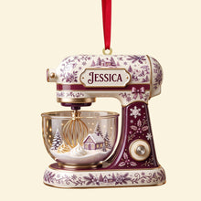 Load image into Gallery viewer, “Whip Up Holiday Joy” - Personalized Baking Mixer Christmas Ornament - Custom Gift for Bakers, Friends, and Family
