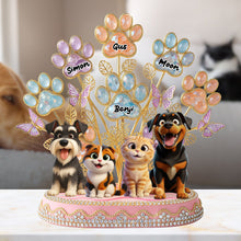 Load image into Gallery viewer, “Celebrate Every Paw” - Cute Paw Tree Acrylic Plaque - Personalized Gift for Dog &amp; Cat Lovers Shaped Plaques PopCulturePrints
