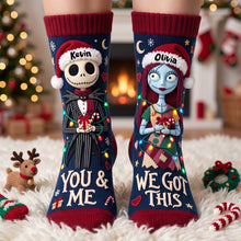 Load image into Gallery viewer, You &amp; Me We Got This – Spooky Christmas Couple Personalized Socks
