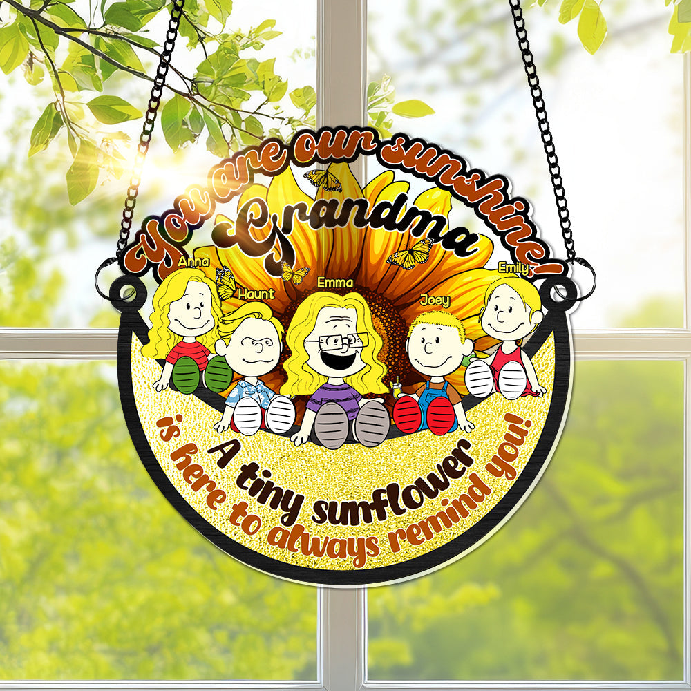 You are our sunshine, Grandma - Personalized Hanging Suncatcher Gift for Grandma Ornament PopCulturePrints