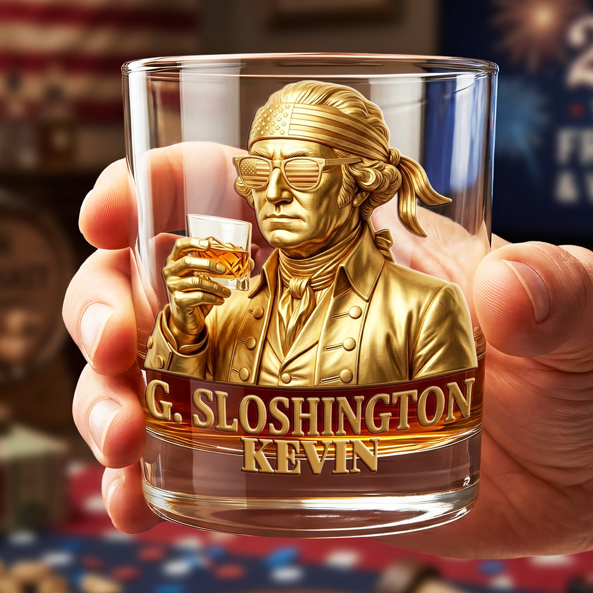 “Cheers to Freedom!” - Personalized Drinking Glass for Patriots Glass PopCulturePrints