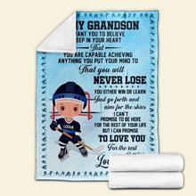 Load image into Gallery viewer, Personalized Hockey Blanket for Kids - Custom Gift from Grandma Blanket PopCulturePrints
