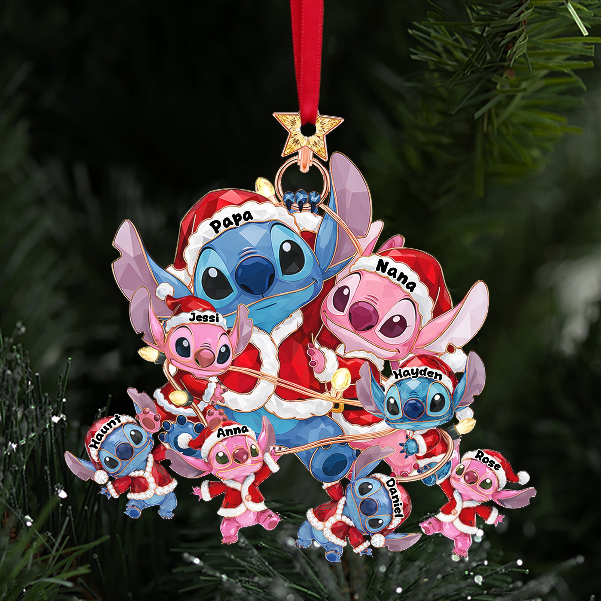 Celebrate Family Love with Our Mischievous Family Tree Ornament - Personalized Gift for All Loved Ones Ornament PopCulturePrints