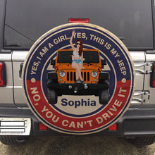 Load image into Gallery viewer, Personalized Jeep Girl Tire Cover - Yes, This Is My Jeep
