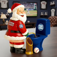 Load image into Gallery viewer, “Santa&#39;s Holiday Humor – A Unique Gift!” - Personalized Acrylic Plaque for Christmas Shaped Plaques PopCulturePrints
