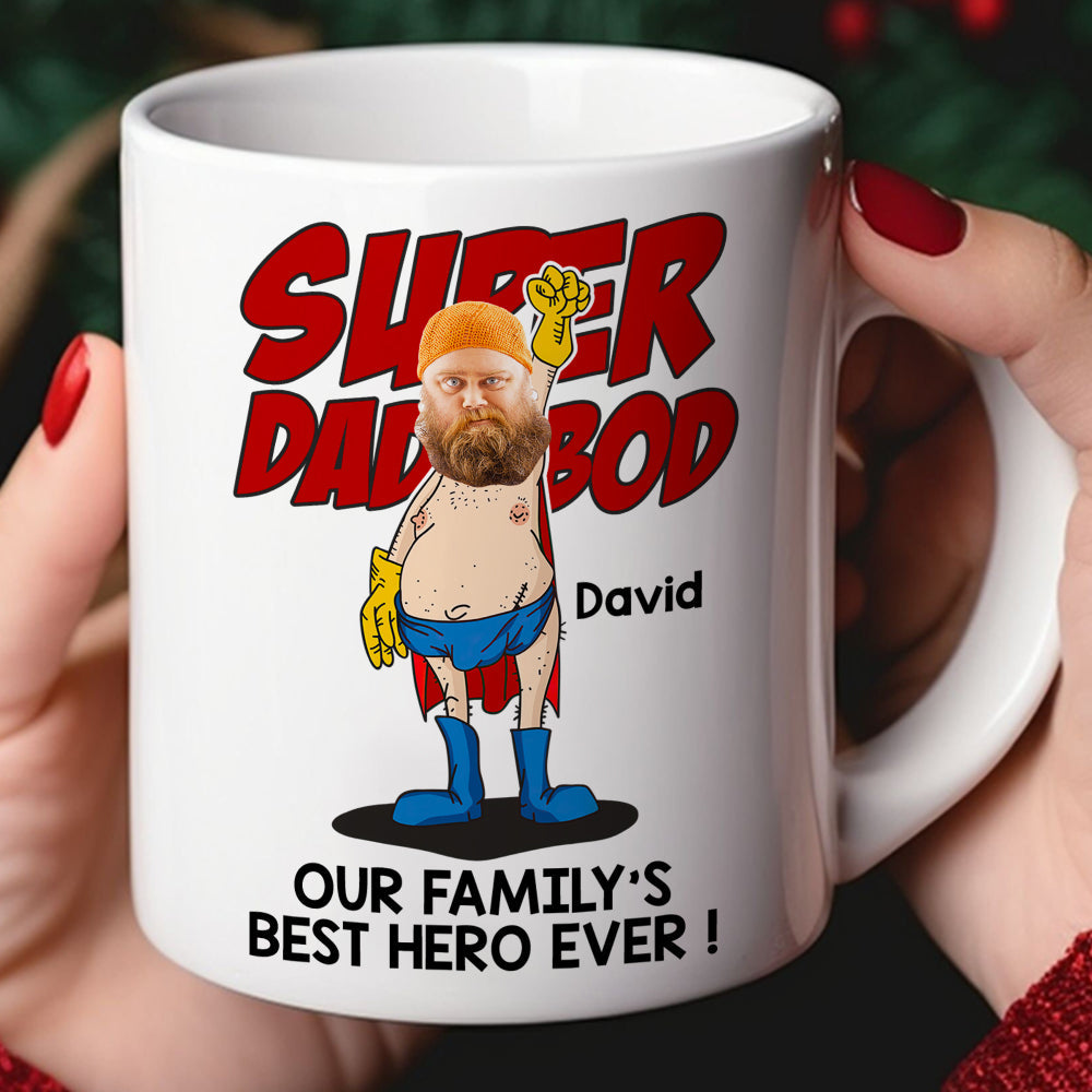 Super Dad Bod Personalized Coffee Mug - Best Hero Ever! Coffee Mug PopCulturePrints