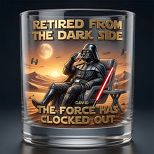 Load image into Gallery viewer, Retired from the Dark Side - Personalized Retirement Round Glass
