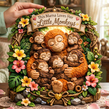 Load image into Gallery viewer, Personalized Love: Mom And Her Little Monkeys Acrylic Plaque - Unique Gift for Mom, Grandma &amp; More Shaped Plaques PopCulturePrints
