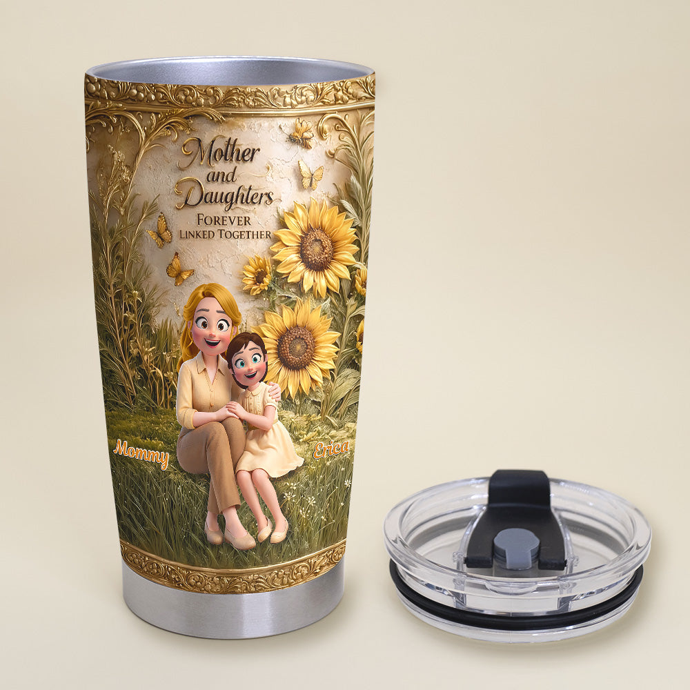 Forever Linked Mom & Daughter Tumbler - A Personalized Gift for Moms and Daughters Tumbler Cup PopCulturePrints