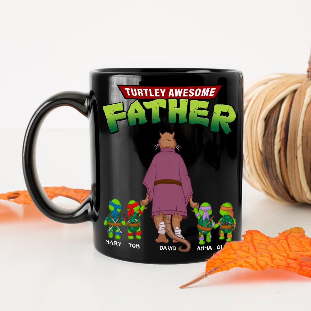 Personalized 'Turtley Awesome Father' Coffee Mug Coffee Mug PopCulturePrints