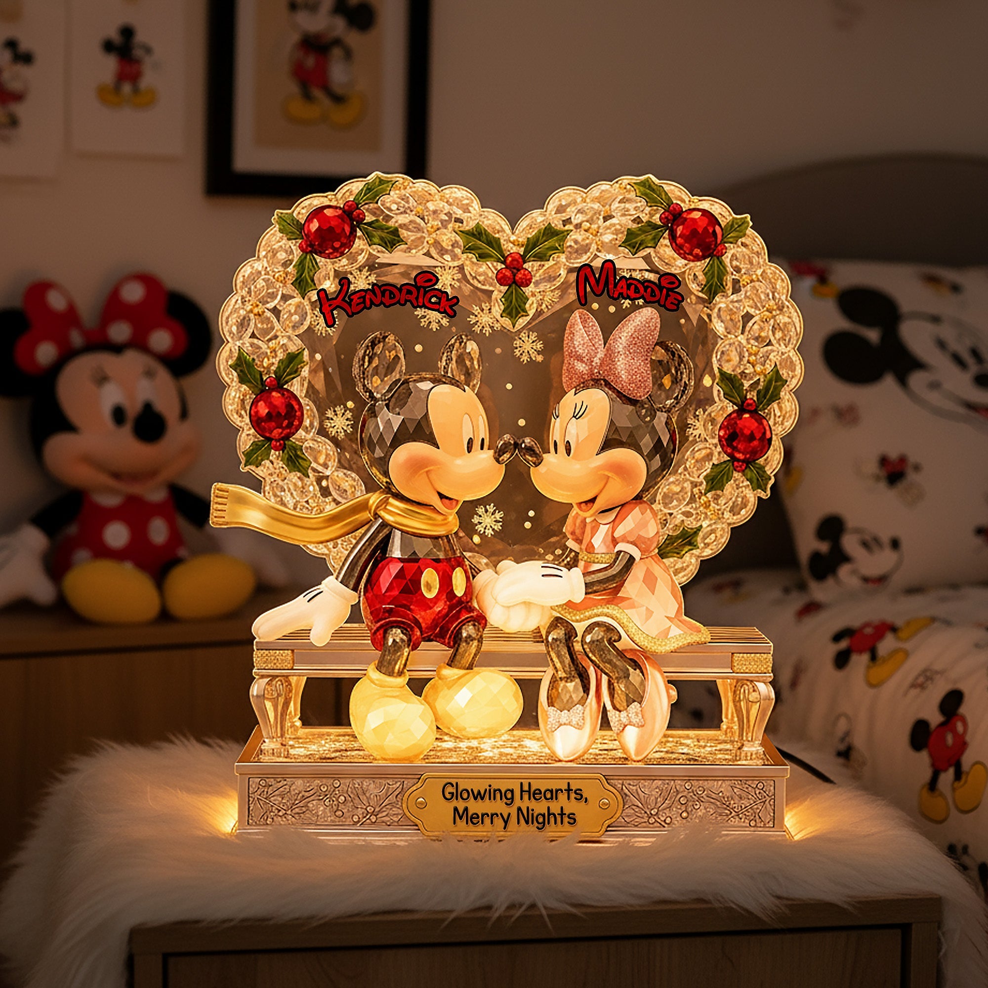 "Illuminate Your Love with Personalized Charm" - Custom Shape Acrylic Light Box for Couples Light Box PopCulturePrints