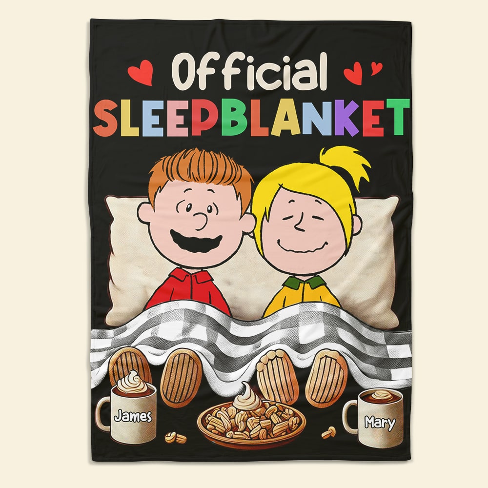 Personalized Sleep Blanket for Couples - Cozy Cartoon Design Blanket PopCulturePrints