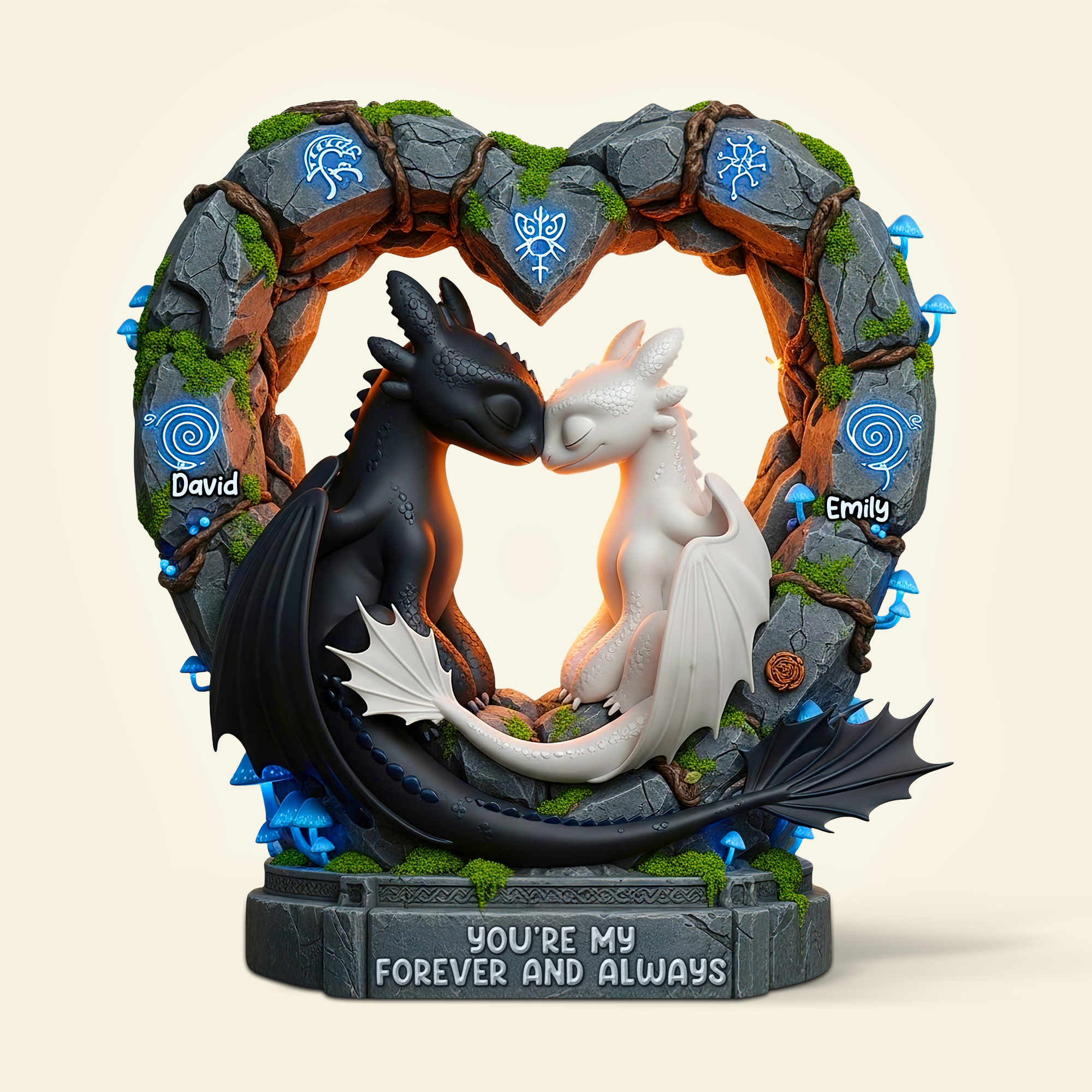 You're My Forever & Always - Personalized Couples Acrylic Plaque Shaped Plaques PopCulturePrints